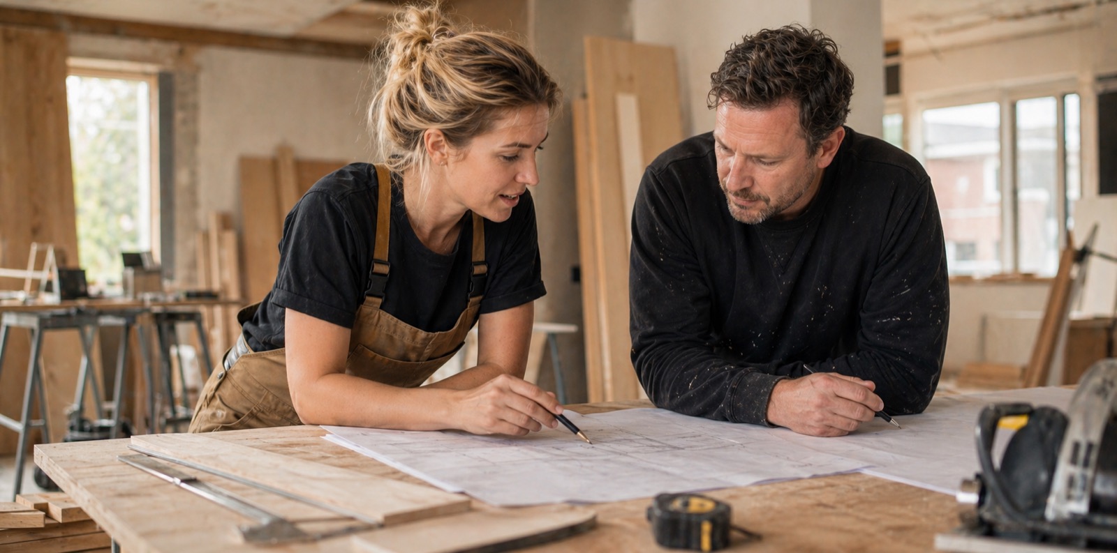 Handwerksprofis bei der Projektplanung
